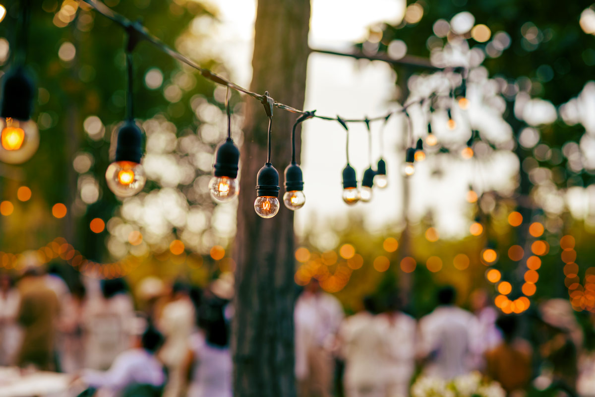 wedding reception summer outdoor guests